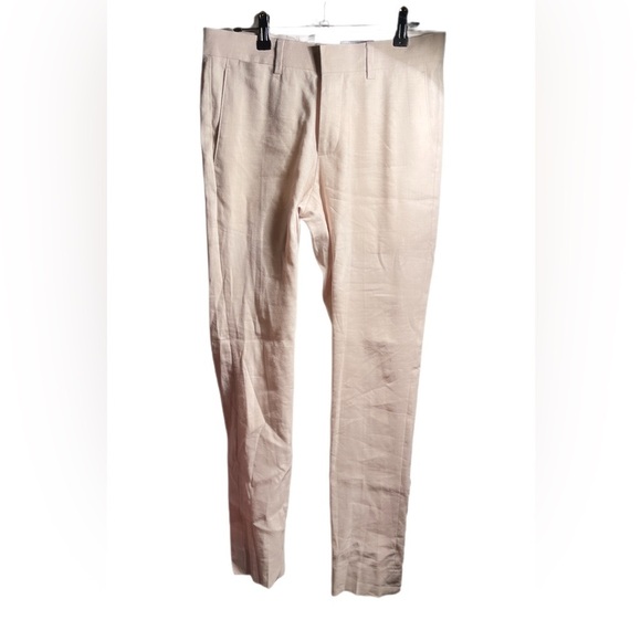 RW&CO beige 2 button stretch trendy linen blend lined slim fit 2 piece suit 34 - Picture 6 of 7